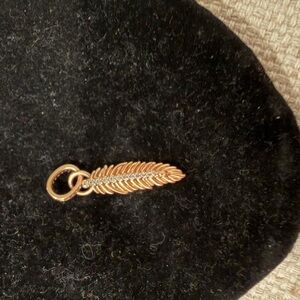 Authentic Pandora rose gold plated Feather Pendant
